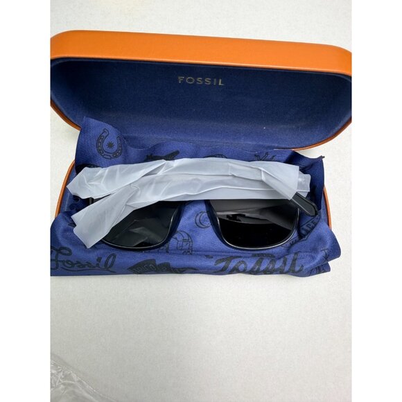 Fossil Black Square Sunglasses New With Case 3135 Unisex main image 5